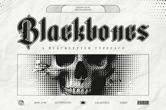 Blackbones Typeface for Bold Craft Designs