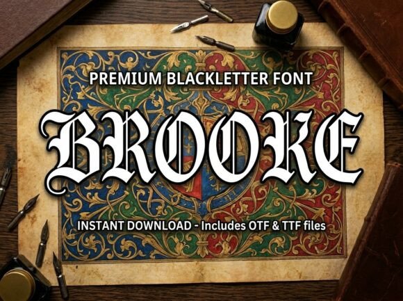Brooke: A Premium Blackletter Typeface for Web Design
